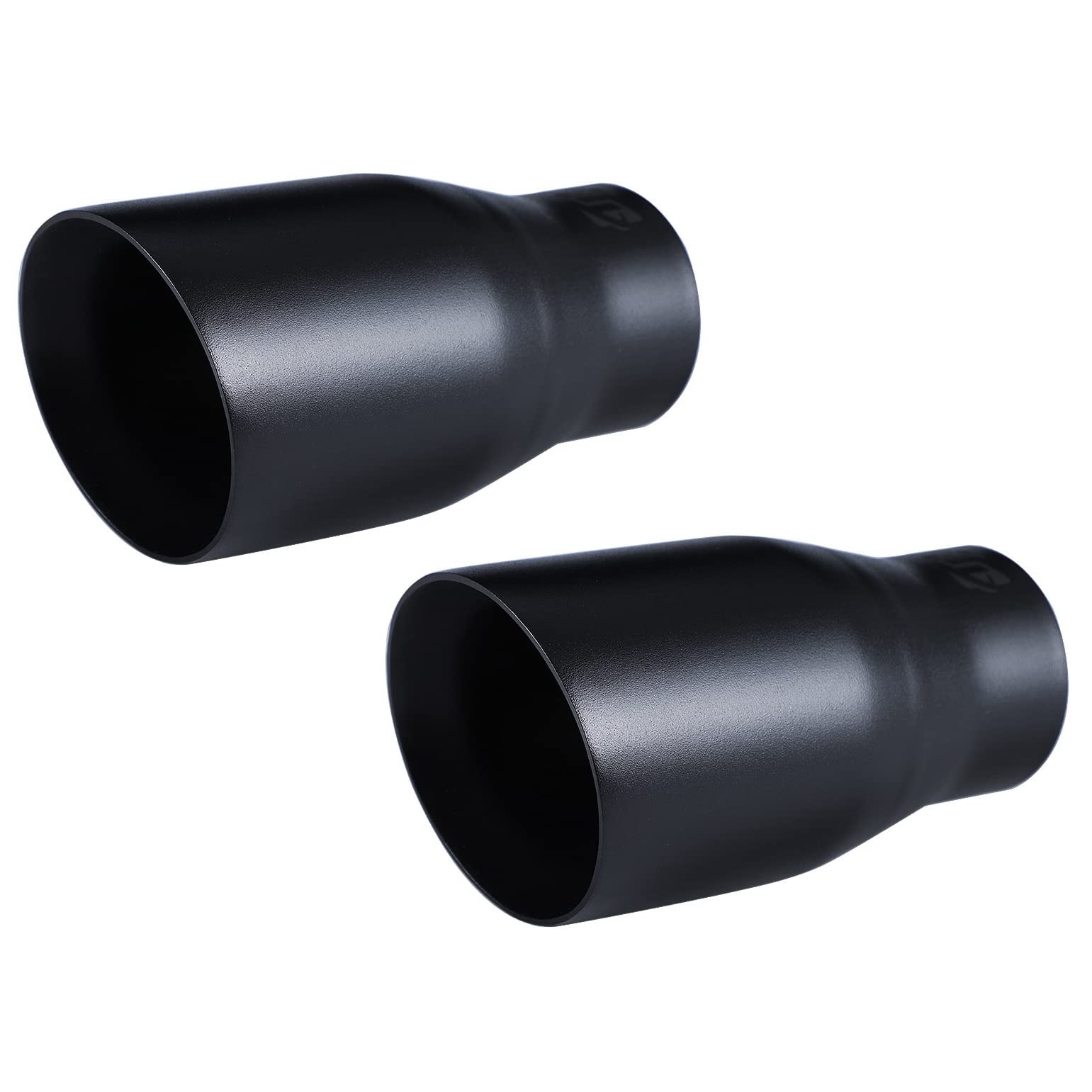 Photo 1 of Pack of 2 Black Exhaust tip - 2.5" ID x 3.5" OD x 7"L -Double Wall Weld On Muffler Tail Pipe Stainless Steel Black Coated