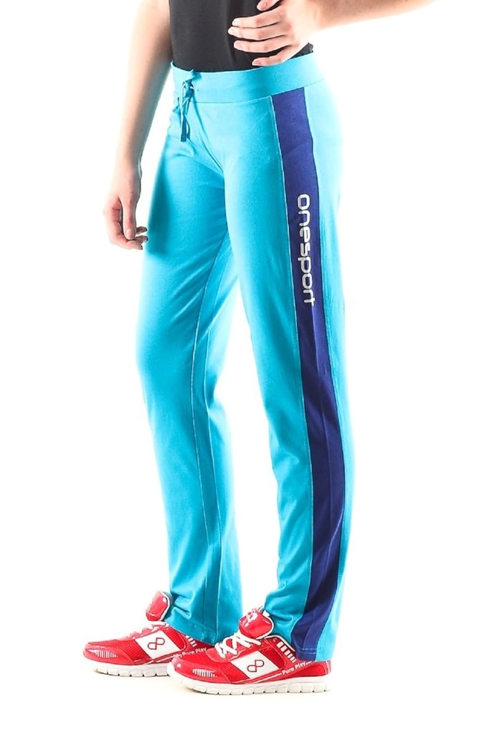 onesport women's cotton turquoise track pants(onsp4tu-p)