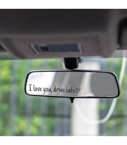Lot De 3 Autocollants De Rétroviseur « I Love You Driving Safe » Avec Cœur Pour Rétroviseur Et Fenêtre, Accessoires De Voiture Et Cadeau Pour Conducteur (lumineux