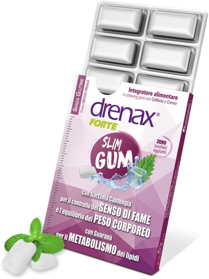 Paladin Pharma Drenax Forte Slim Gum Menta Fresca Integratore 9 Chewing Gum