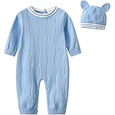Auro Mesa Baby Infant Boy Girl Peter Pan Collar Knit Sweater Romper Outfit Clothes One-Piece Coverall Baby Clothing Jumpsuit
