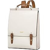 Cnoles Leather Backpack Purse For Women Fashion Ladies Vintage Bags Casual College Travel Backpacks Large bag White