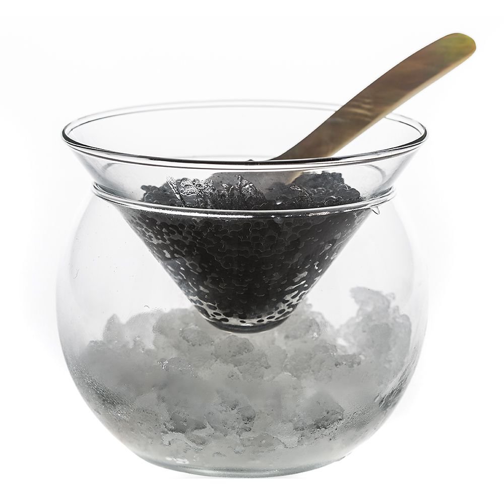 Glass Caviar Server - Stylish Caviar Serving Bowl