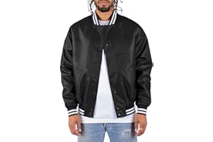 Shaka Wear Men’s Bomber Jacket – Classic Padded Relaxed Fit Water Resistant College Baseball Varsity Coat S-3XL