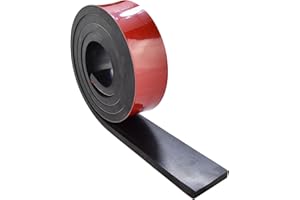 TEKDOE 3/8 Inch Thick Neoprene Rubber Strips and Heavy-Duty Solid Rubber Rolls, Sheet for DIY Gasket, Warehouse, Seals, Weather Stripping, Flooring (2 Inch Wide, 5 Feet Long) with Adhesive Backing