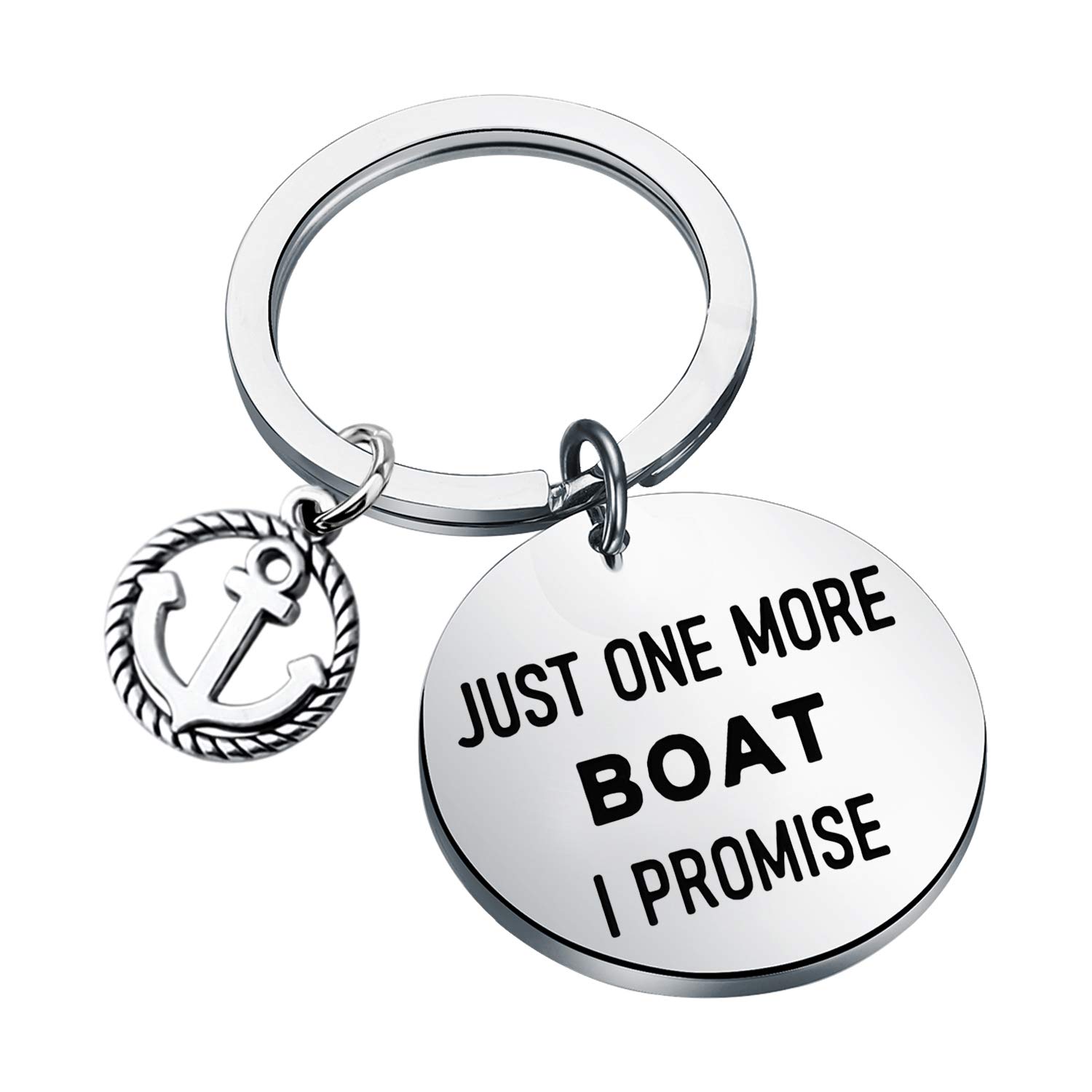 LBSBO Boater Keychain Boating Gifts Just One More Boat I Promise Gifts for Boat Captain Boat Owner Sailboat Enthusiast Gift (One More Boat K)