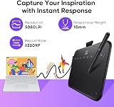 XPPen Deco 640 Drawing Tablet 16K Pressure, 8 Shortcut Keys, 16x9 cm view 5