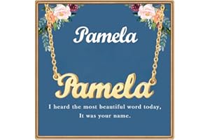 Ldurian Name Necklace Personalized | Name Pendant Necklace Christmas Gifts | 14K Gold Dainty Name Plate Necklaces Birthday Jewelry Gift for Teen Girls