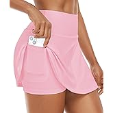 FULLSOFT Women's Tennis Golf Skirts with Pockets High Waisted Pleated Athletic Skorts Shorts for Pickleball Workout