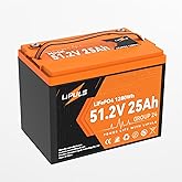 51.2V(48V) 25Ah LiFePO4 Battery, 48V Deep Cycle RV/Trolling Motor Battery | Built-in 50A BMS, Grade A Cells, Up to 2560W Power with 15000 Cycles &amp; 10-Year Lifespan for Trolling Motor, RV, Solar Power