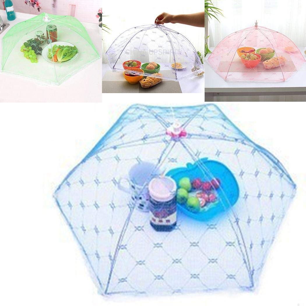 Whatyiu Random Color hand-Washable and Reusabl Umbrella Style Food Anti Fly Mosquito Meal Cover Home Kitchen Tools