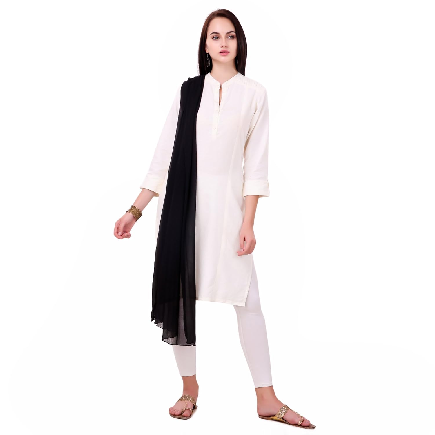 queenemara plain chiffon dupattas for women