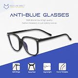 TECH-LINE-DIRECT Unisex Oversized Square Glasses Black Frame Clear Lens view 3