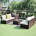 Wisteria Lane 7 Piece Outdoor Patio Furniture Sets, Outdoor Sectional Furniture with Tempered Glass Table and Cushion
