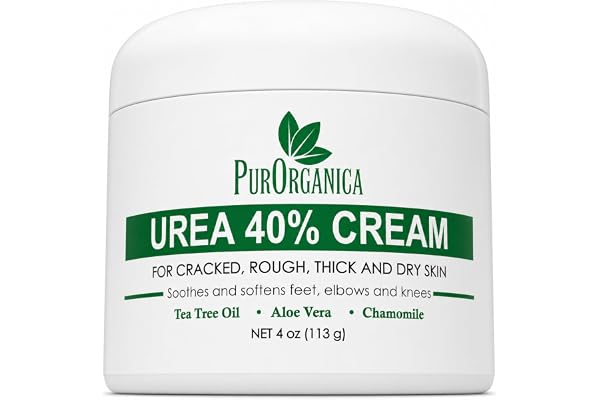 PurOrganica Urea Cream 40% Ã¢â‚¬â€œ Made in USA, Maximum Strength Foot Cream for Dry, Cracked Heels, Corns, Calluses & Rough Feet, Exfoliating Moisturizer