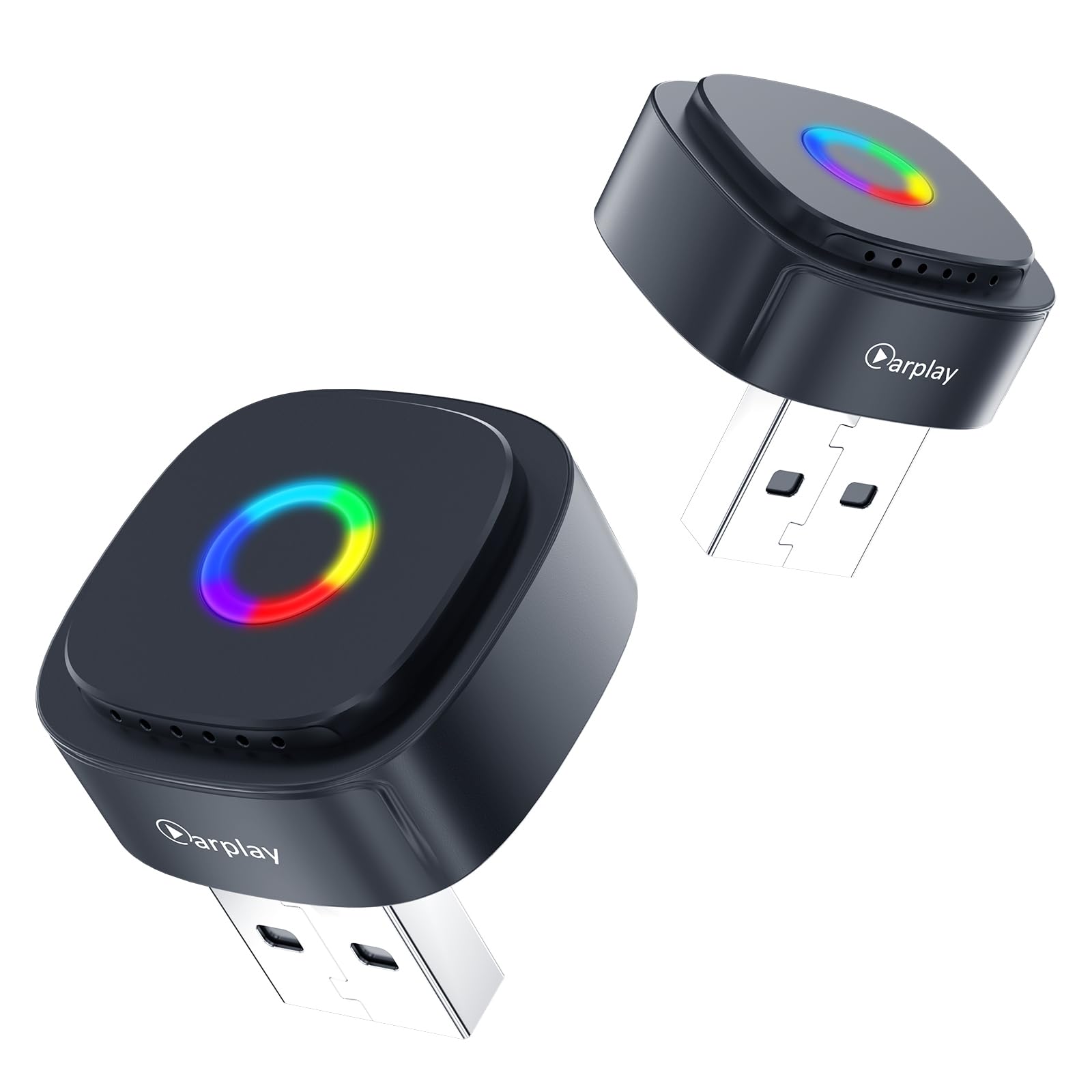 Photo 1 of 2-in-1 Wireless CarPlay Adapter for Apple iPhone & Android, Adapter Convert Wired to Wireless CarPlay, Mini USB Car Play Adapter with Type-C Extension, Plug and Play, Stable Connection & No Latency