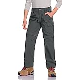 CQR Kids Youth Hiking Cargo Pants, UPF 50+ Quick Dry Convertible Zip Off Pants, Outdoor Camping Pants