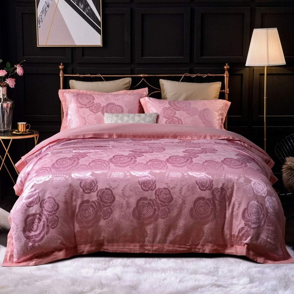 JHLD Duvet Cover Set 4 Piece set High end Tencel Jacquard Sheets quilt