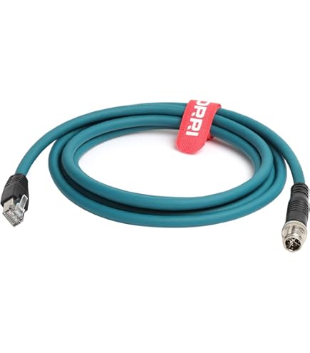 SZRMCC M12 8 Positie X-Code Mannelijk naar RJ45 Ethernet Netwerk Cat-6 TAIYO Afgeschermde Kabel voor Industriële Camer (3m, black