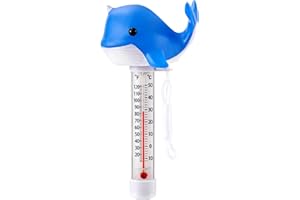 MKLZ Pool Thermometer Floating Easy Read, Water Thermometer for Ice Bath, Pool Temperature Gauge with String for Hot Tub, Cold Plunge, Swimming Pool (Whale)