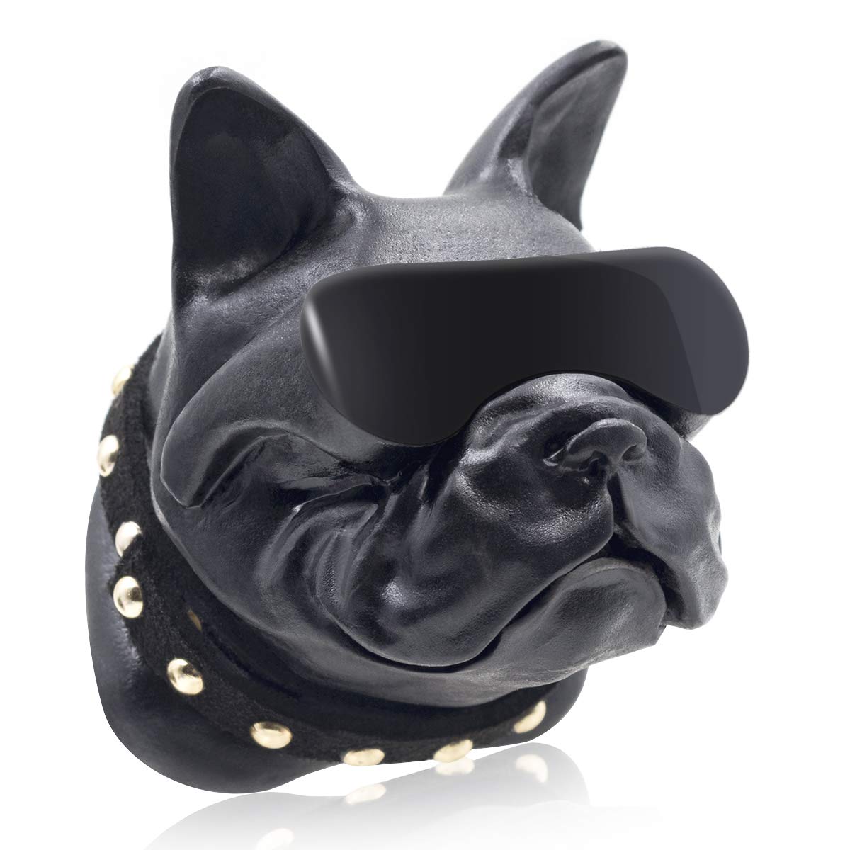 DRAWIGER Mini Aroma Diffuser for Car Vent Clip for Essential Oil and Perfume with Refill Bottle, French Bulldog, Black