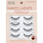 Ardell Naked Lashes 424 Wispy Lashes Natural Look False Eyelashes, 4 Pairs | Soft Lightweight, Seamless Blend with Invisiband for Subtle Volume &amp; Length, Reusable Strip for Everyday Wear