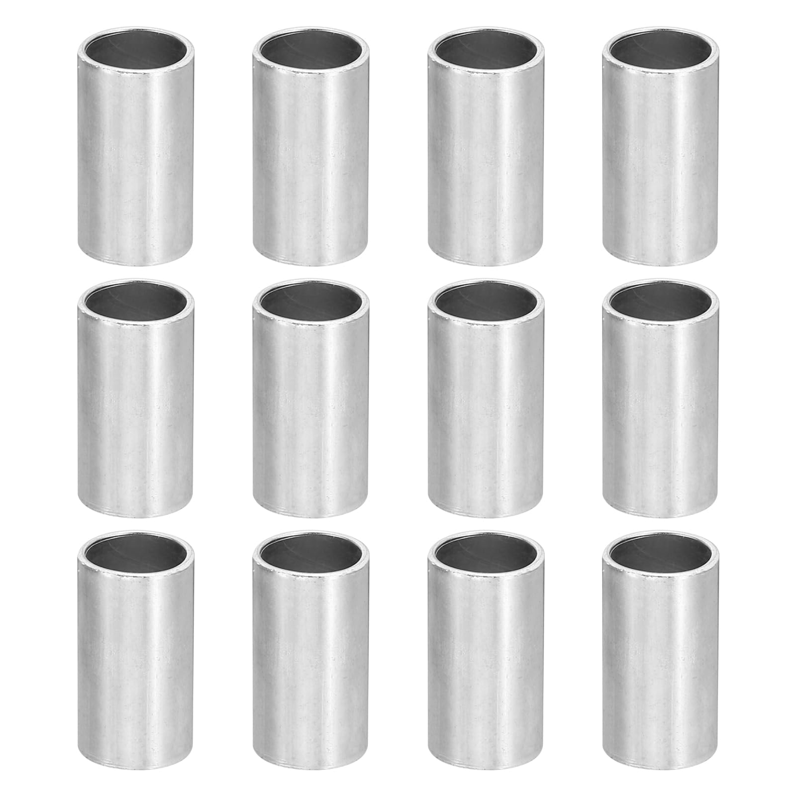PATIKIL M10 Steel Spacers, 12 Pcs Metal Spacers Steel 10.1mm ID x 12mm OD x 21mm L Carbon Steel Spacer Screw Standoff Round for 2/5in or M10 Screw Bolts
