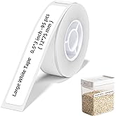 NIIMBOT D110 Label Maker Tape, 12x75mm (0.47"x2.95") 90Label/Roll, Waterproof Label for Home Office Oragnization, White