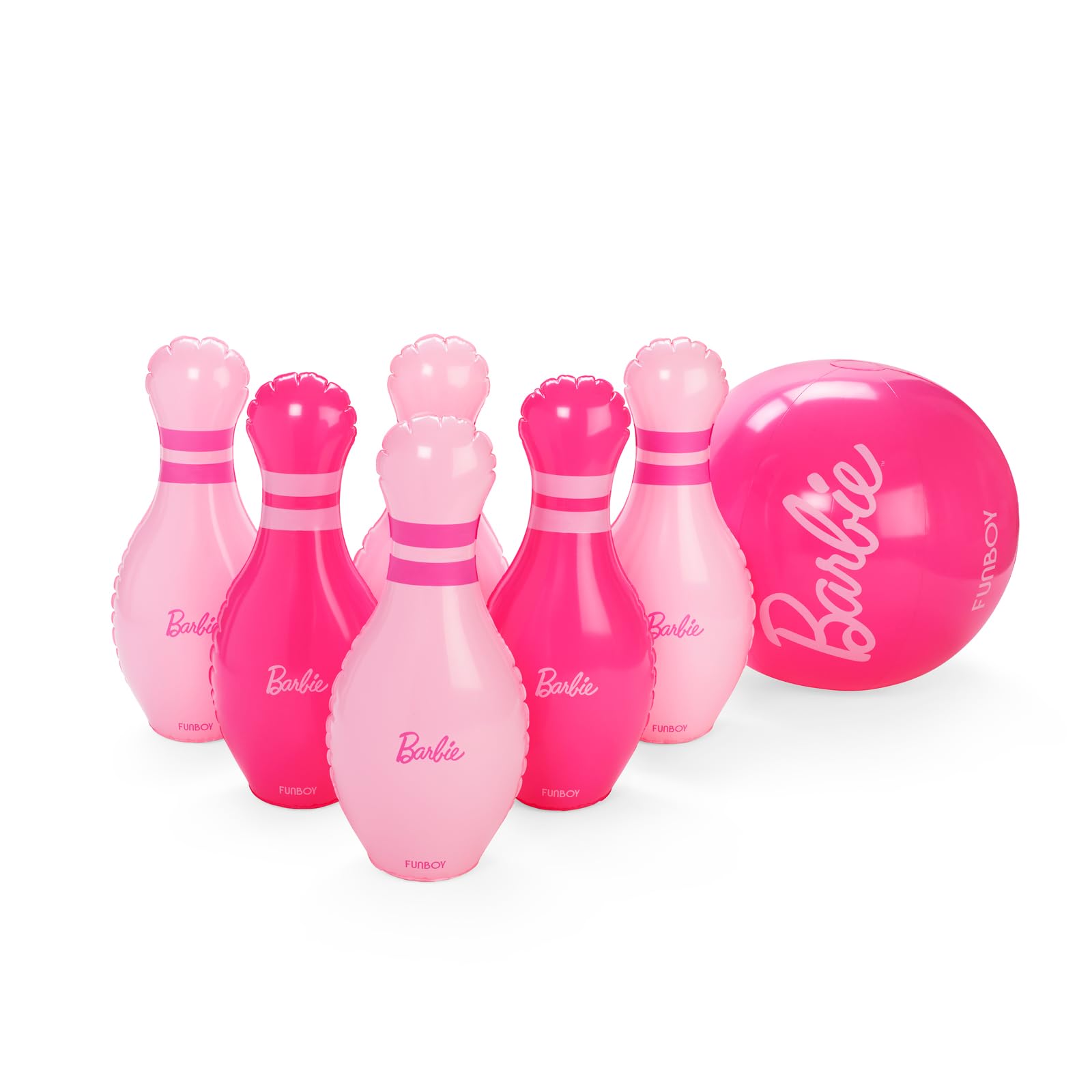 Photo 1 of FUNBOY Barbie Inflatable Bowling Set for Kids and Adults with Large Ball and Six Bowling Pins Perfect for Backyard Parties