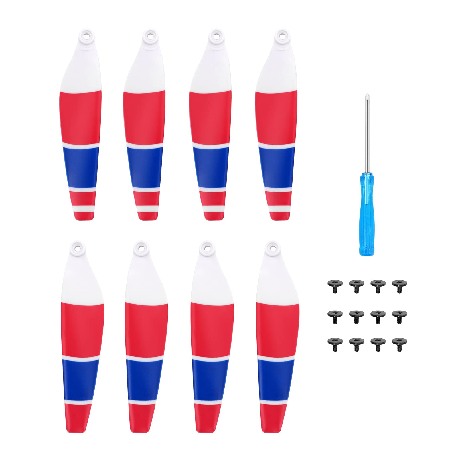 Hensych 8pcs CW CCW 6030F Foldable Low Noise Quiet Flight Wing Fans Propeller Replacement Spare Parts for Mavic Mini 3 Pro Drone,Double-sided Colorful Stripes Propeller Blades(Tricolor)