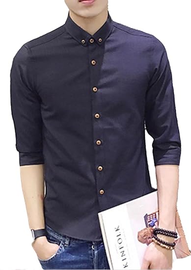 Amazon Beibang バイバン メンズ シャツ 7分袖 スリム 白シャツ ボタンダウン ビジネス 通勤 ワイシャツ 夏 秋 Tシャツ カットソー 通販