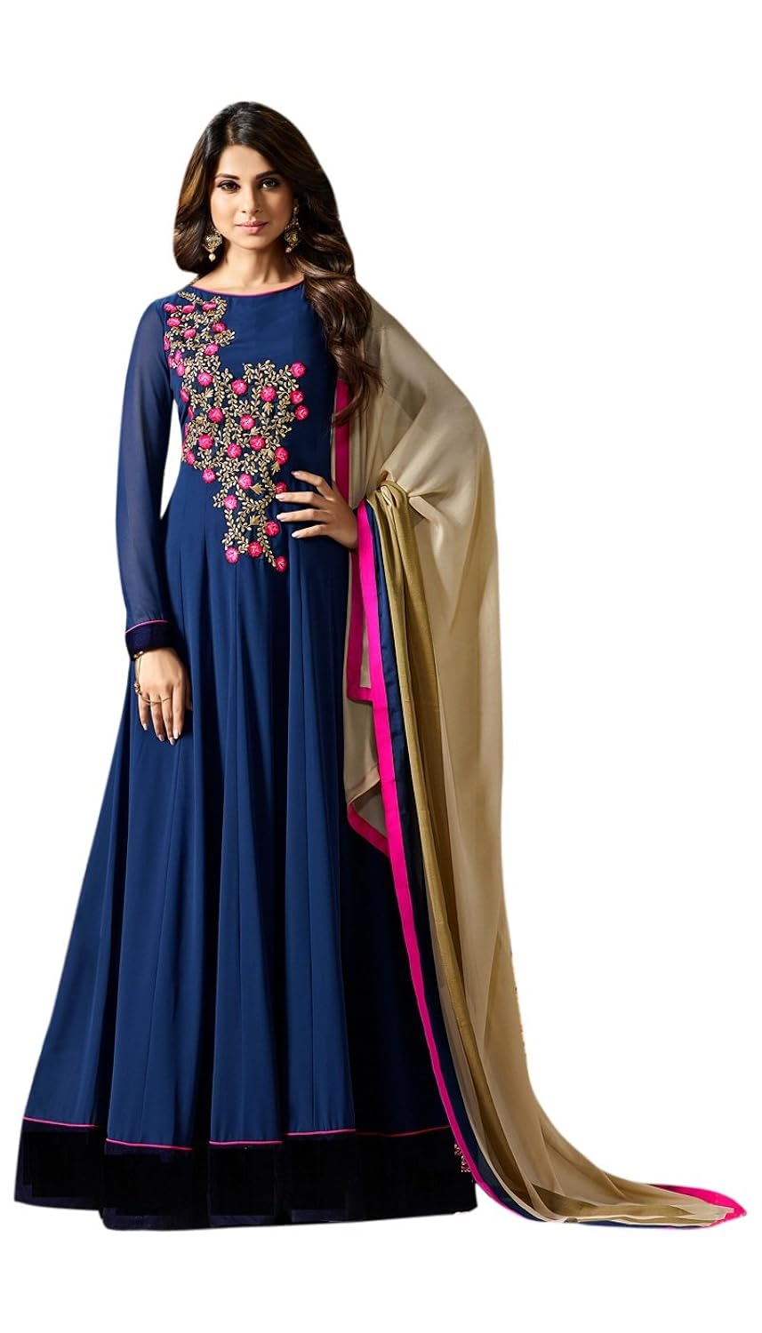 florely women's georgette new arrival fancy anarkali wedding wear floor length gown