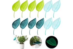 NADUSEP 12 PCS Plant Pot Watering Funnel, 3 Color Leaf Plant Watering Devices, Creative Leaf Watering Device for Indoor and Outdoor Plants (12)