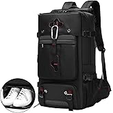 ODSSTAIPS Backpack for Traveling On Airplane,Expandable Carry On Laptop Backpack for Men and Women,Outdoor Travel Bag,Black