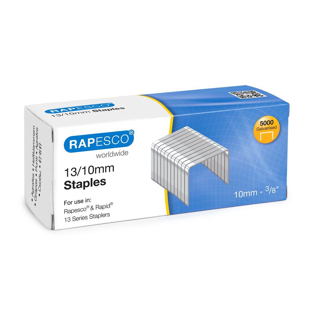 Rapesco S13100Z3 Type 13/10 mm Galvanised Tacker Staples, Pack of 5000