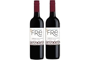Sutter Home FRE Alcohol-Removed Cabernet Sauvignon Wine Bundle, 2 Pack (25.4 fl oz Each) with BeClink Wine Tasting Cards & Guide, Non-Alcoholic Red Wine from California
