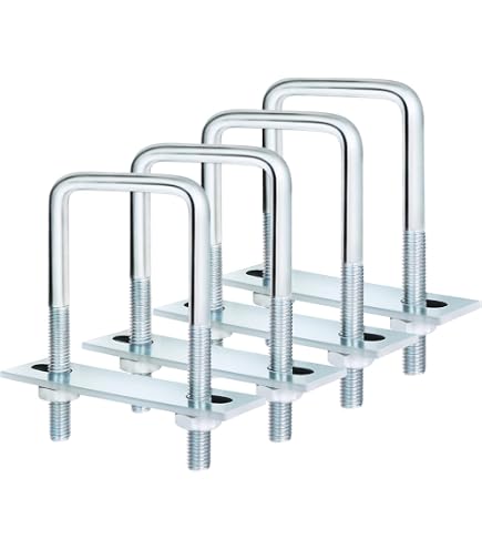 Square U-Bolts 1(25mm) Inner Width 304 Stainless Steel U-clamp M6 with Washers and Nuts | U Bolt