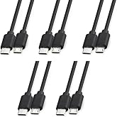 5-Pack USB C to Micro USB Cable, Data and Charging Cord 3ft Bulk, Black | Type C to MicroUSB Data Transfer Charger Cable Multipack