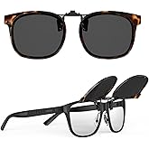 Goiteia Oversized Polarized Clip on Sunglasses over Prescription Glasses for Women Men, Round Stylish Framed Like Sunglasses