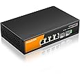 keepLiNK 6 Port 2.5G PoE Switch Unmanaged, 4 x 2.5G Base-T PoE Ports @72W, 2 x 10G SFP, IEEE802.3af/at, Metal Housing Fanless Desktop or Wall Mount