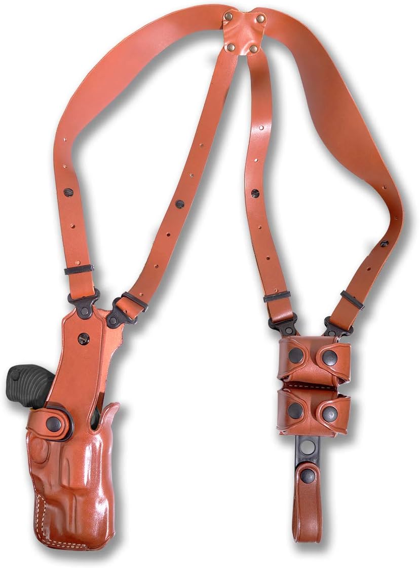 Premium Leather Vertical Shoulder Holster System with