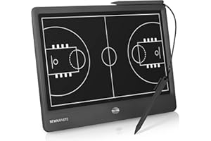 Newnaivete Rechargeable Electronic Basketball Coaching Board - Baskball Tactical Coach Board with Stylus Pen for Coaches Marker Training Writing Digital Basketball Training Equipment