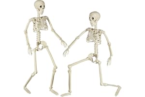 XONOR Halloween Skeleton Full Body Posable Joints Skeletons, 3ft Plastic Human Skeleton Decorations for Halloween Party Haunted House Supplies (2Pcs)