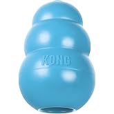 KONG Puppy, Natural Rubber Teething Chew Toy, for Small Puppies, Blue | Gentle Natural Teething Rubber Toy, Stuffable for Treats &amp; Built for Chewing &amp; Fetch with Growing Puppies