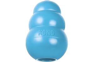 KONG Puppy - Natural Teething Rubber Chew Toy for Dogs - Stuffable Dog Toy for Extended Playtime - Chew & Fetch Toy for Puppies - for Medium Puppies - Blue
