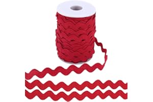 GORGECRAFT 25 Yards x 10mm Rick Rack Trim Wavy Bending Ribbon Dark Red RIC Rac Fringe Trim Zig Zag Lace Edging Braid Trimming Wave Polyester Webbing Ribbons for Sewing DIY Crafts Gift Wrapping Decor