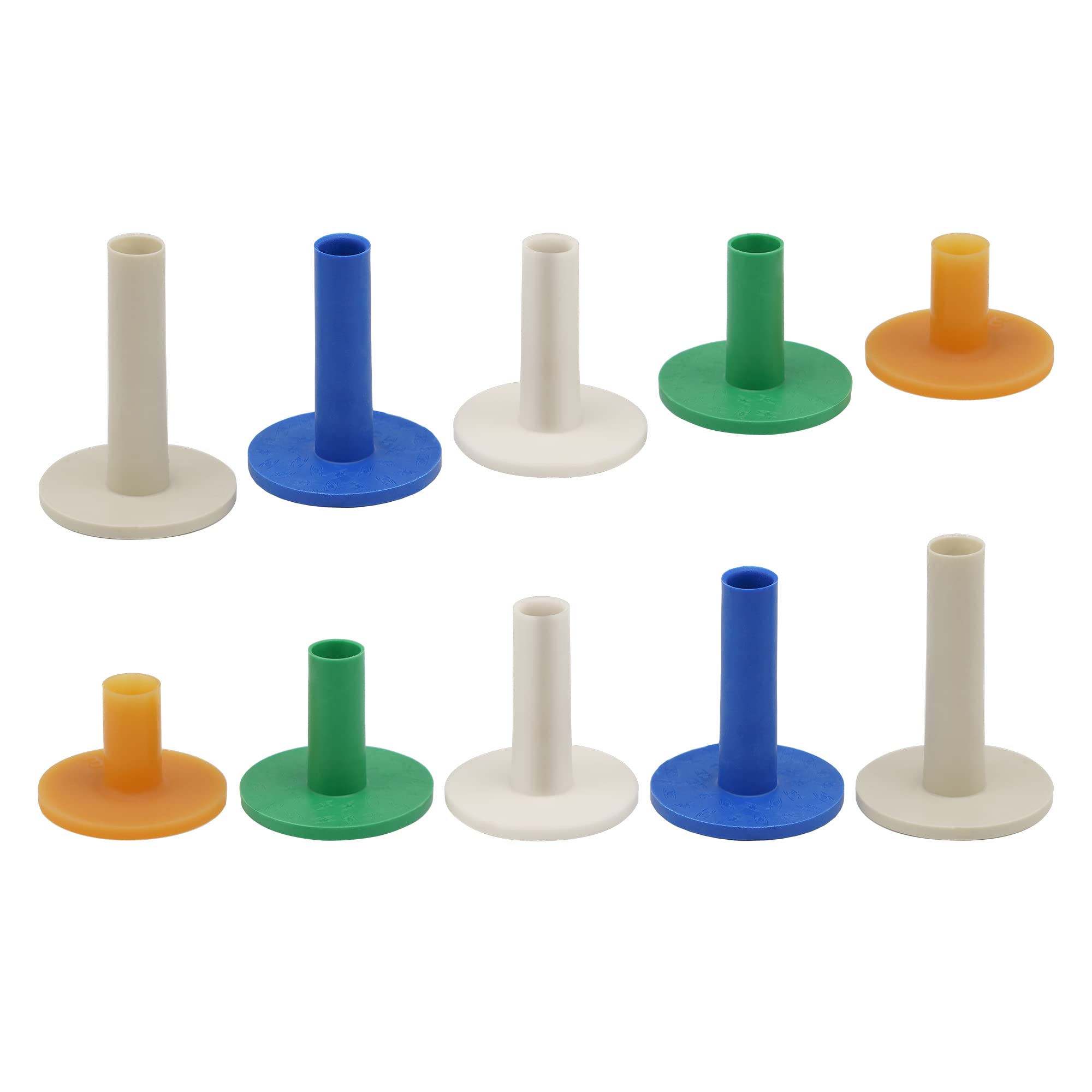 MissZM Golf Rubber Tees Driving Range, 5 colors Mixed-Size Castle Tees for Golf Practicing with Mats and Nets Used Indoor Outdoor Backyard Home for Putting Driving Hitting Swing training(10 Pcs)