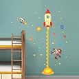 Stickers Muraux Fusées Et Planètes - Décor Spatial Pour Chambre Enfant - 3 Feuilles 30x90cm