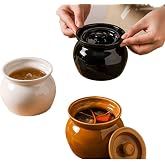 Kitchen Set Kitchen accessories-425 瓦罐汤炖盅一人份家用陶瓷隔水炖燕窝煨汤炖罐蒸蛋盅小汤盅