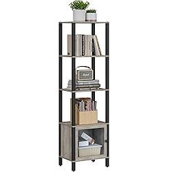 TUTOTAK 5 Tier Bookcase and Bookshelf, Narrow Book